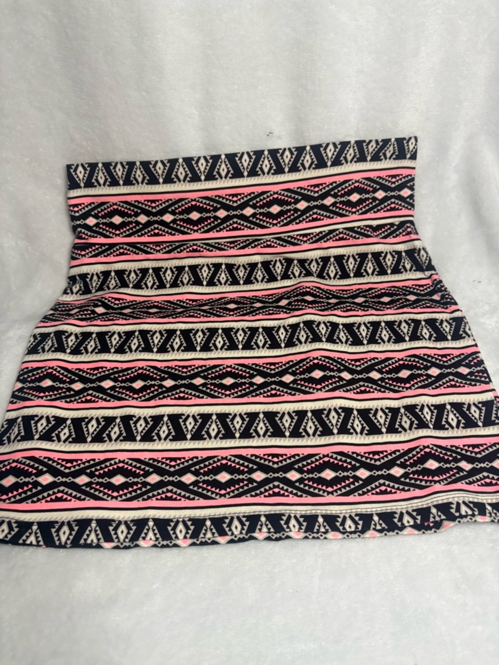 Charlotte Russe Pink, Black & Cream Tribal Print Mini Skirt